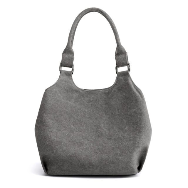 Fashion solid color canvas handbag