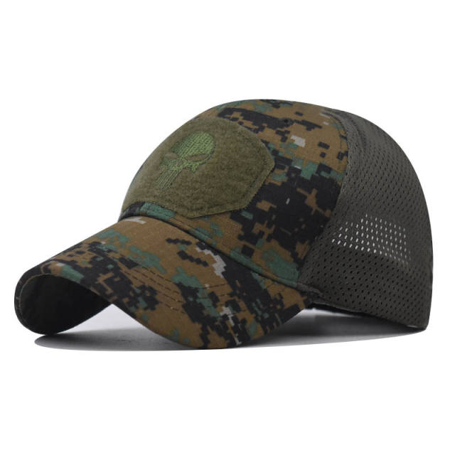 New skull pattern breathable mesh baseball cap