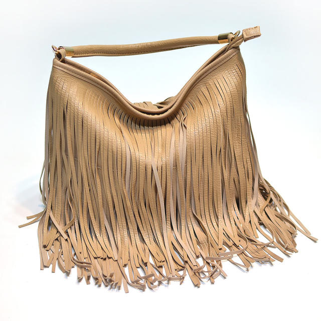 Large capacity tassel handbag