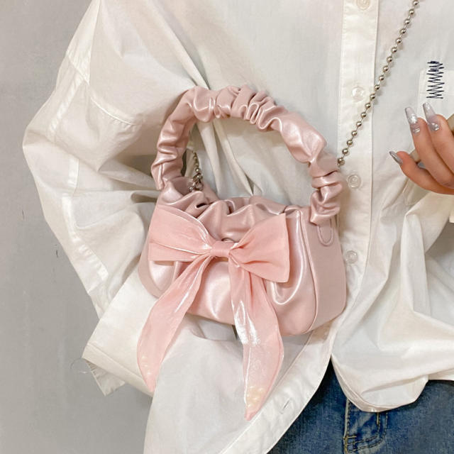 Summer cute ribbon bow mini size crossbody bag