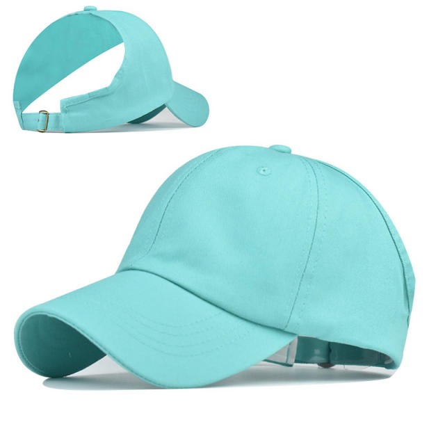 Solid color simple high ponytails baseball cap