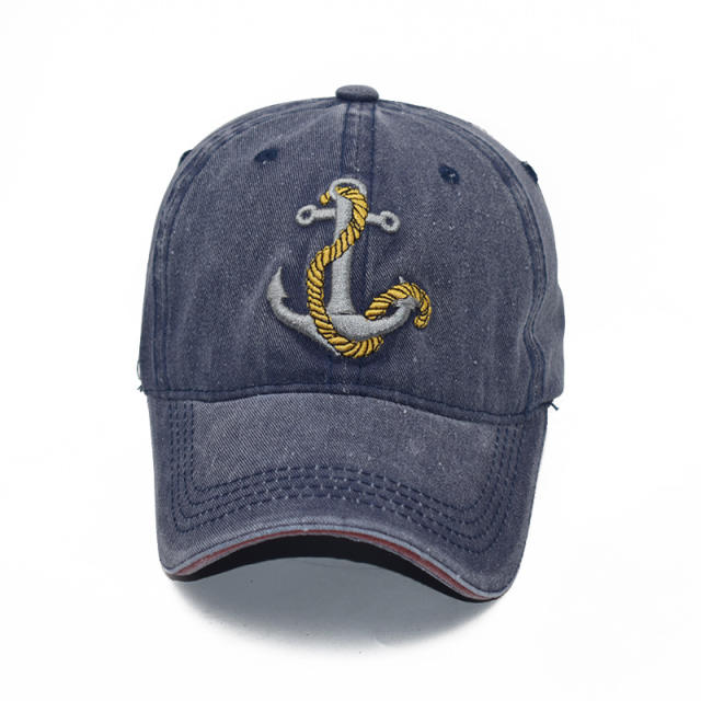 Embroidery anchor baseball cap