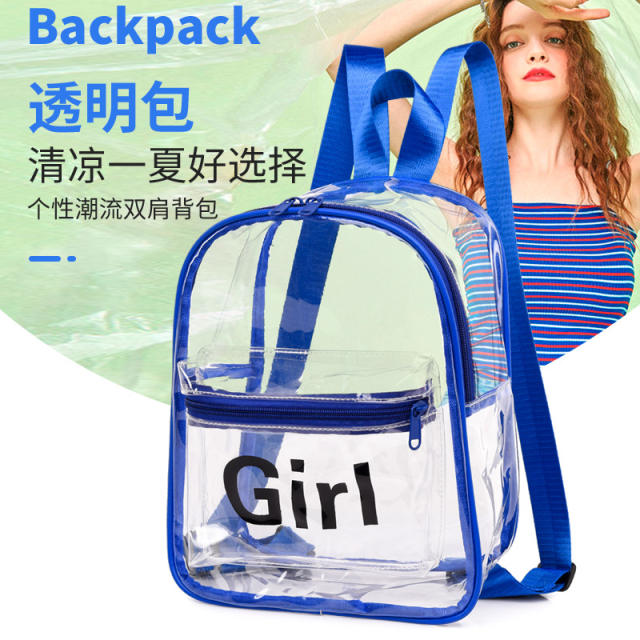 Summer candy color clear PVC backpack