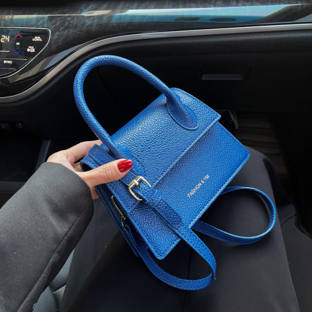 Solid color square handbag