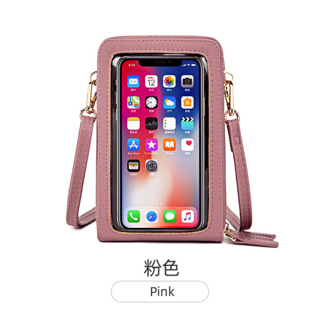 Touchscreen crossbody three layer phone bag