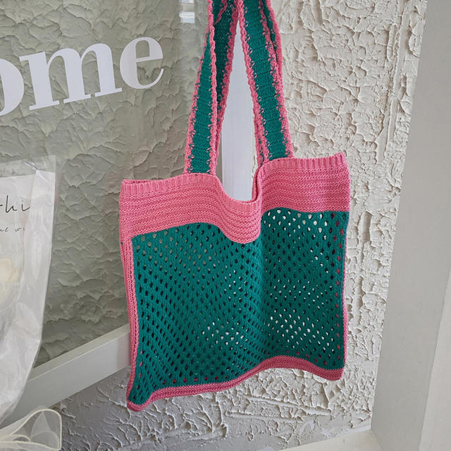 Personality knitted tote bag for women