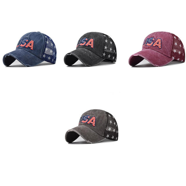 Letters embroidery high ponytails baseball cap