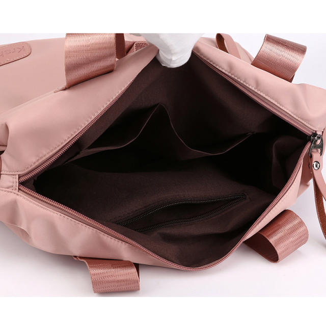 Solid color nylon handbag
