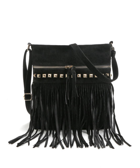 Vintage long tassel crossbody bag