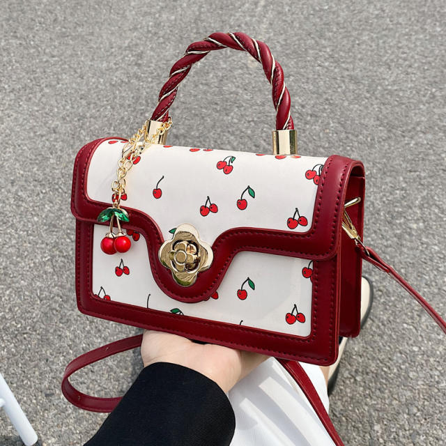 Summer sweet cherry pattern handbag