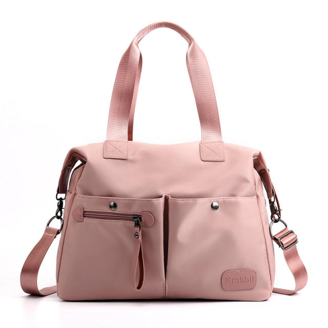 Solid color nylon handbag
