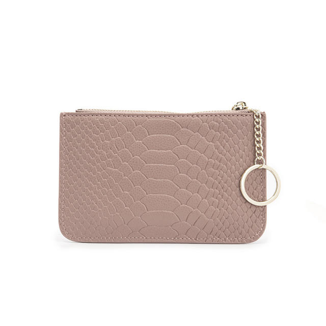 Solid color tassel cowhide short style purse