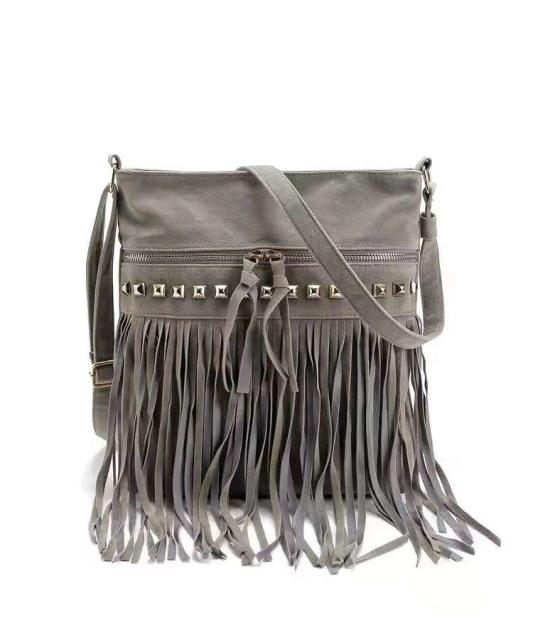 Vintage long tassel crossbody bag