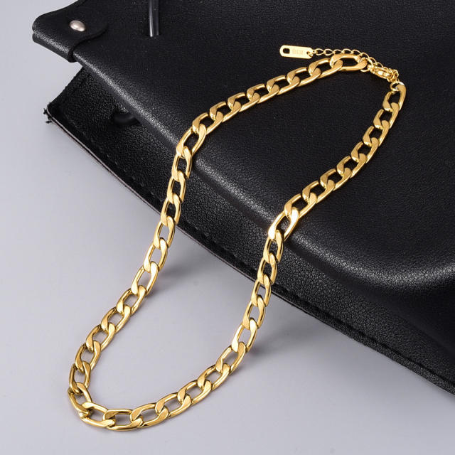 Fashion concise chain 18K stainless steel necklace