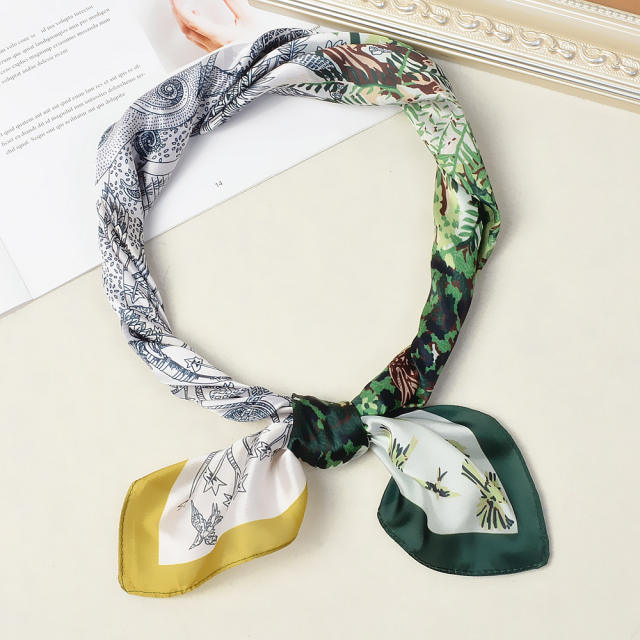 53cm animal pattern satin square scarves