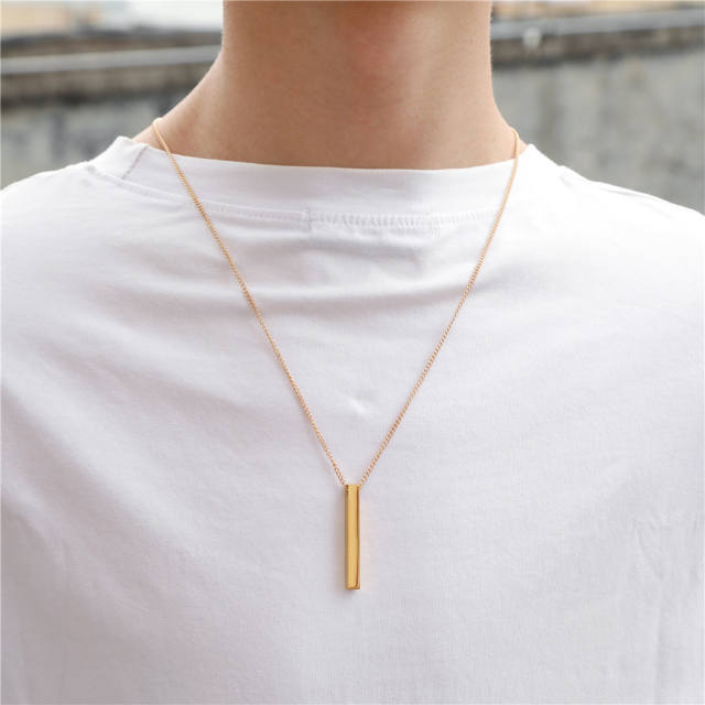 Hiphop stainless steel bar necklace for men(only pendant stainless steel)