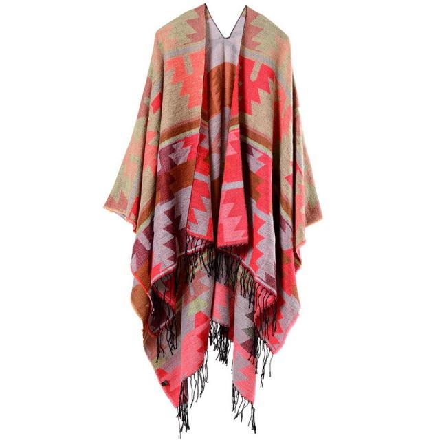 Occident fashion patterned tassel shawl