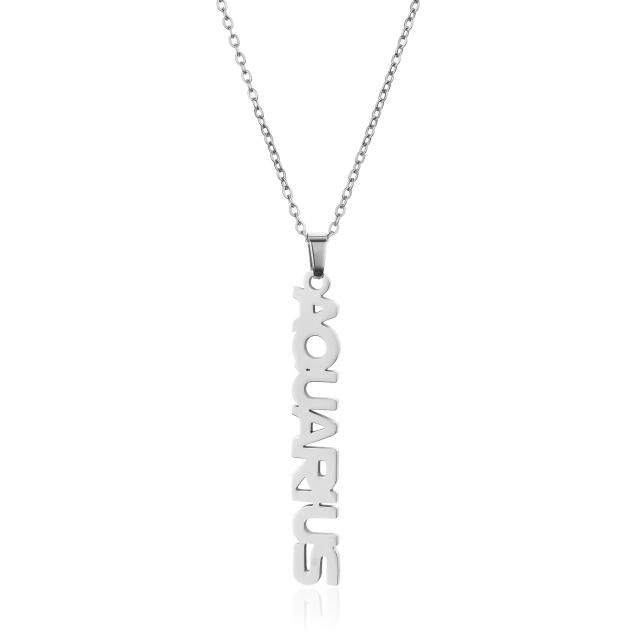 18KG stainless steel zodiac necklace