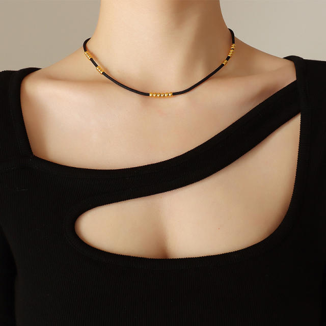 Stainless steel beads lolita choker