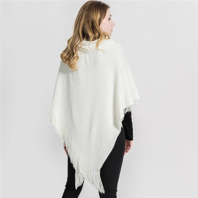 Autumn winter new design plain color tassel shawl