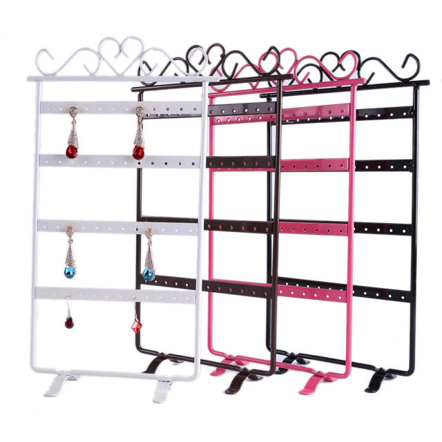 Metal feeling 4 color 48 hole earring display stand