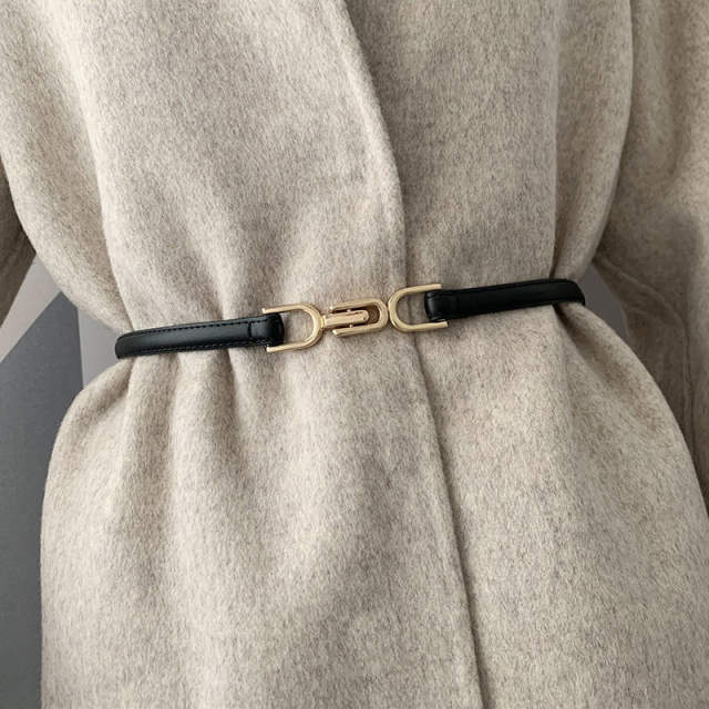 Elegant PU leather cinch belt