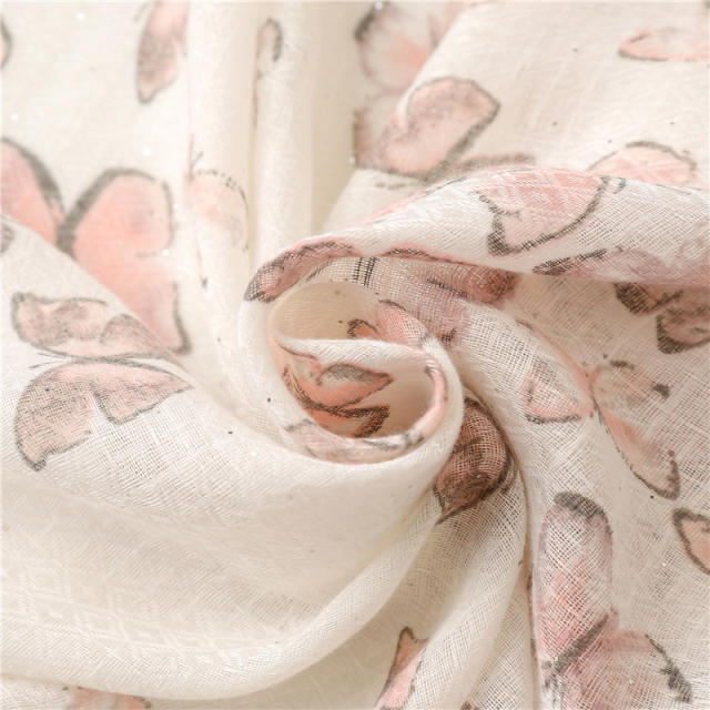 New butterfly printed yarn scarf