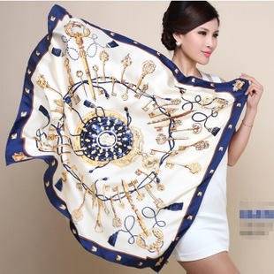 90cm satin color printing square scarf