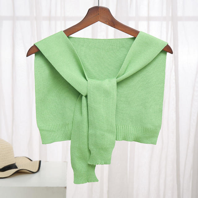 Spring autumn knitted plain color shawl scarf