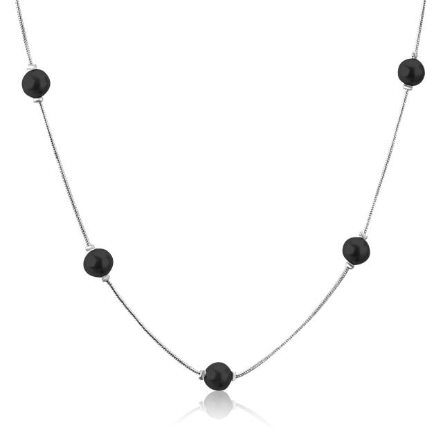 Stainless steel pearl choker necklace