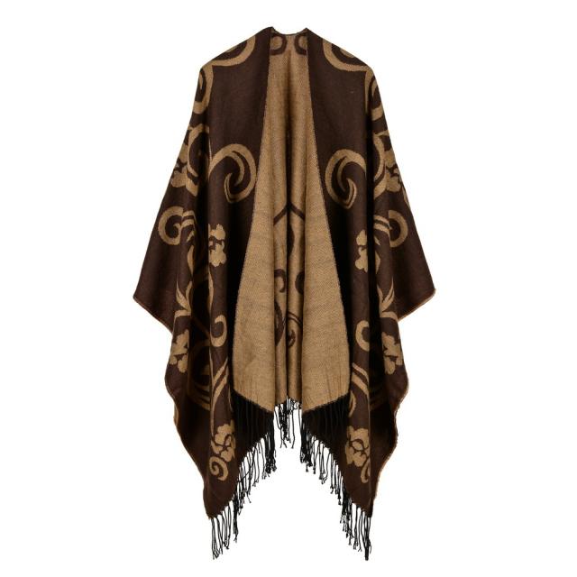 Autumn winter patterned shawl