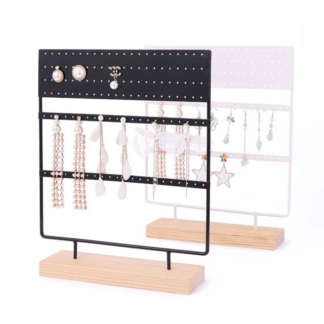 Wood iron sheet 132 holes earring display stand