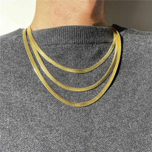 Hiphop stainless steel snake chain choker for men