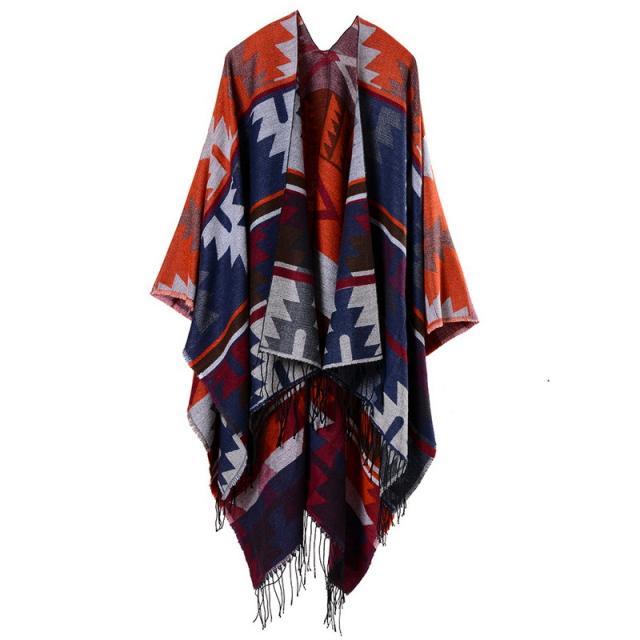 Occident fashion patterned tassel shawl