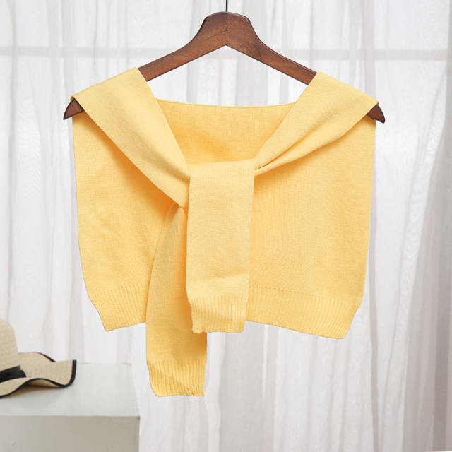 Spring autumn knitted plain color shawl scarf