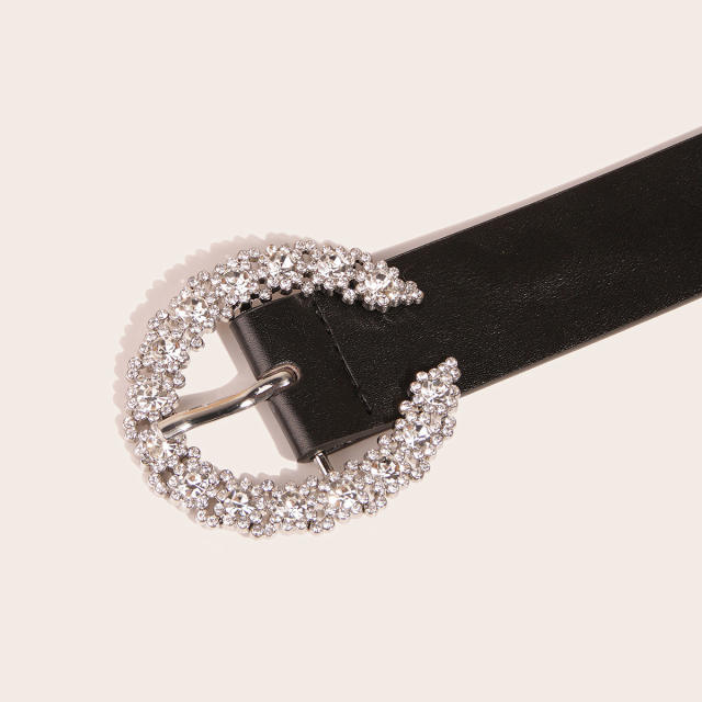 Diamond open C shape buckle belt