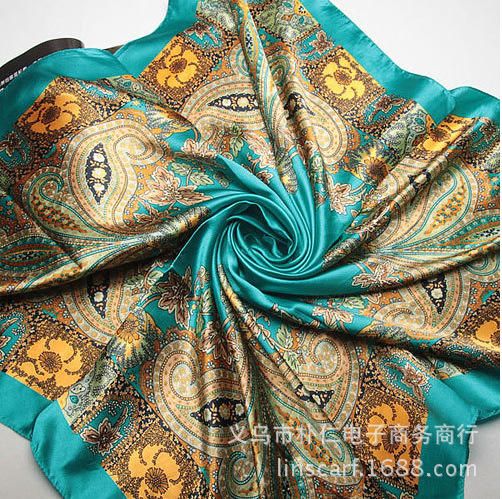 Elegant vintage satin square scarves