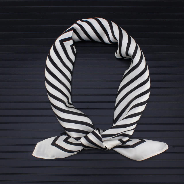 55cm satin striped square scarf