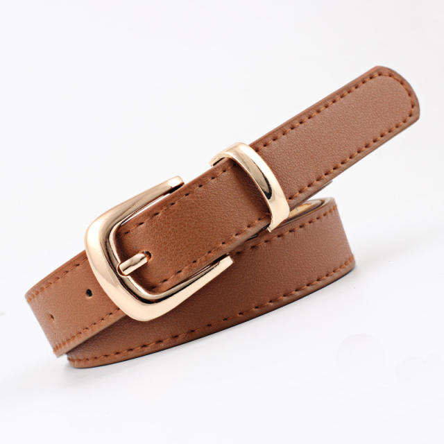 Solid color horseshoe buckle belts