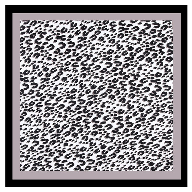 55cm classic leopard grain satin square scarf