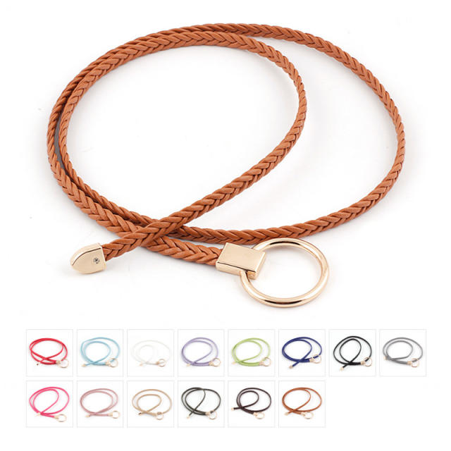 Spring summer braided skinny knot belt