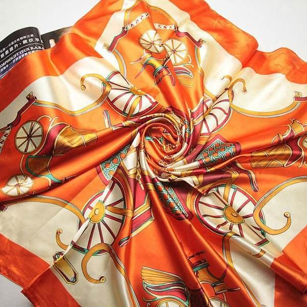 90cm satin color printing square scarf