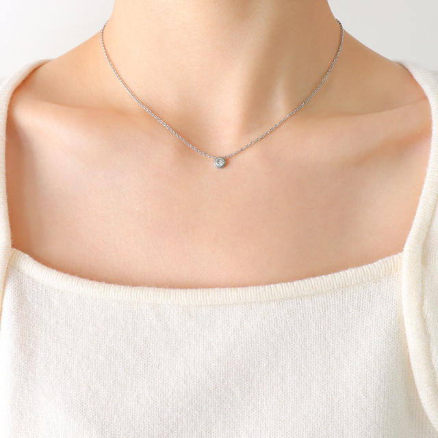 Solitaire diamond necklace