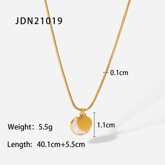 INS 18KG stainless steel coin pendant necklace