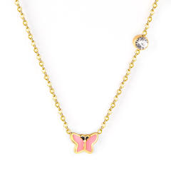 Cute tiny butterfly stainless steel choker necklace