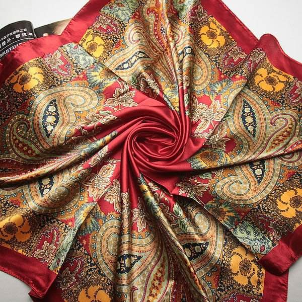 Elegant vintage satin square scarves