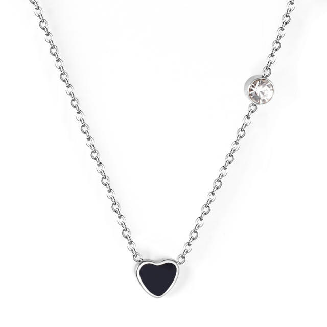 Classic clover heart stainless steel choker necklace