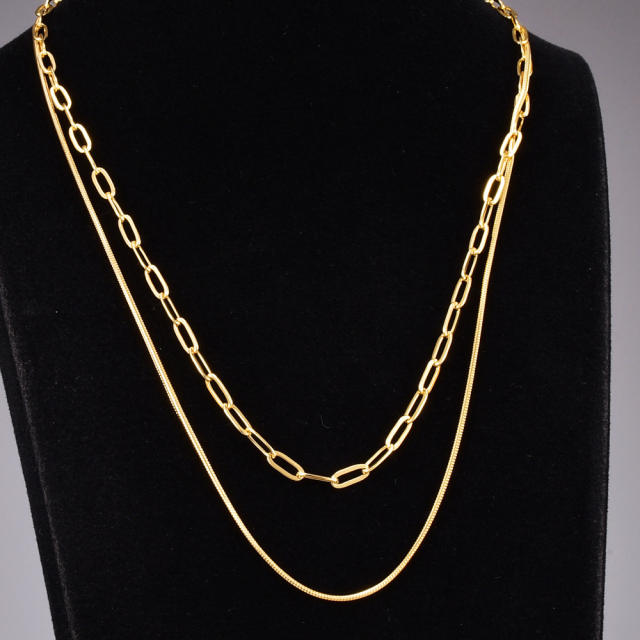 18KG stainless steel paperclip chain snake chain necklace