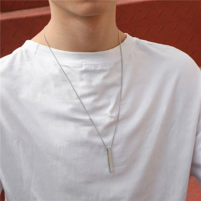 Hiphop stainless steel bar necklace for men(only pendant stainless steel)