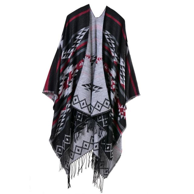 Occident fashion patterned tassel shawl